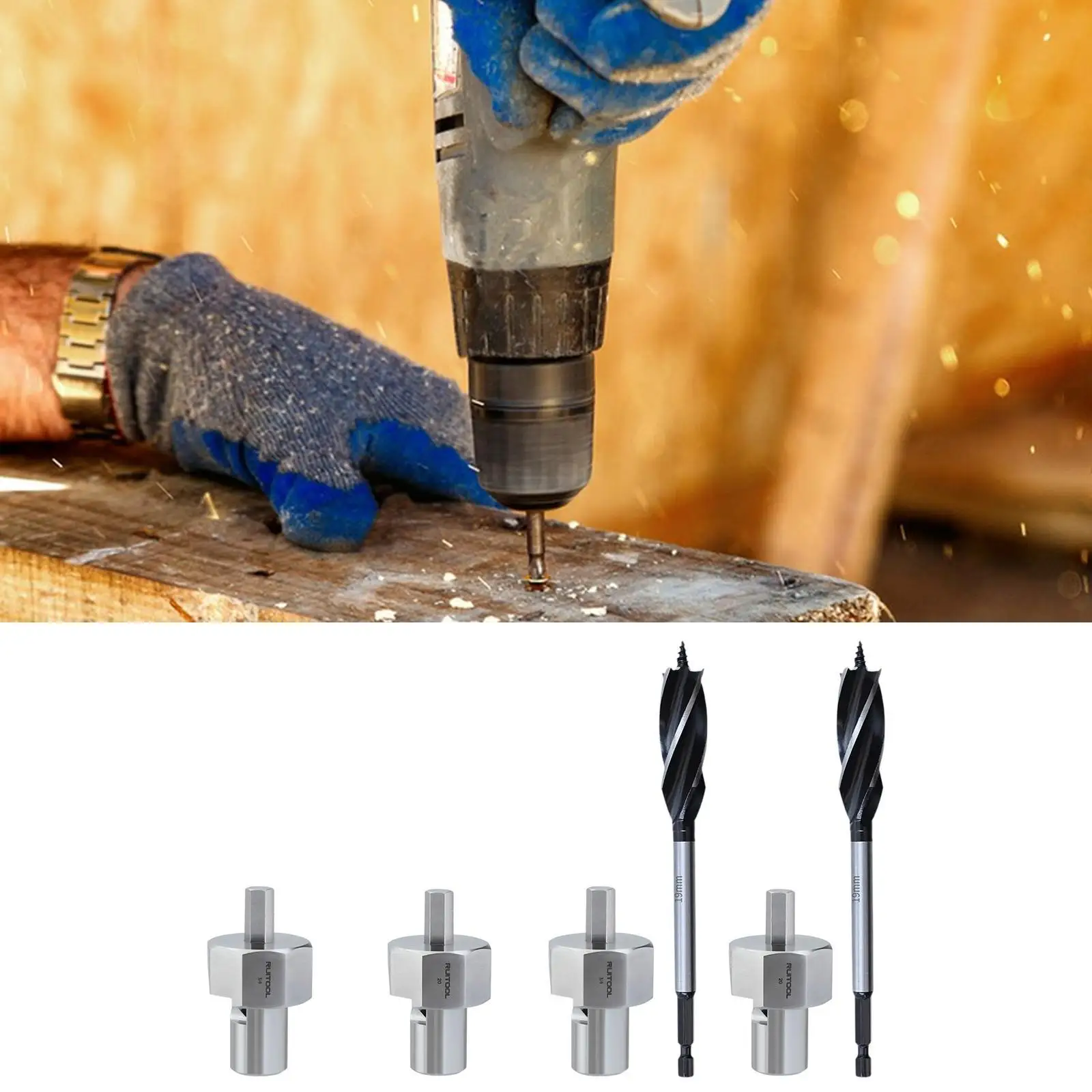 Deburring Chamfer Reamer for 3/4 Bench Dog Hole Stainless Steel Woodworking Tool 9mm Hex Shank Edge Shaping Trimming