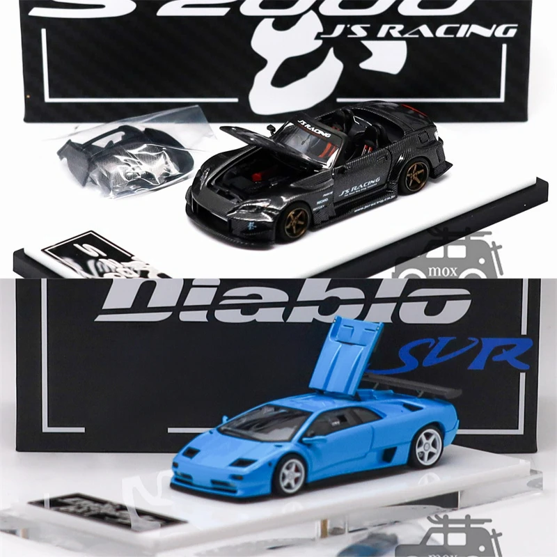 

Micro Turbo 1:64 S2000 AP1 J's Racing CoolCar Full Carbon Black Diablo SVR Metallic Blue HEC2026 Diecast Model Car