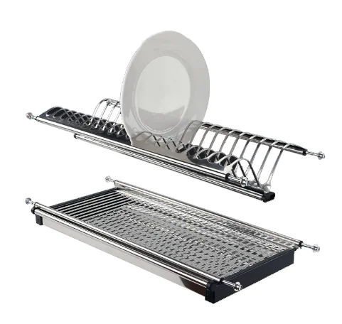 Cabinet Kitchen Built-in Double Storage Rack Plate Rack Dish Rack Stainless Steel Draining  Dish