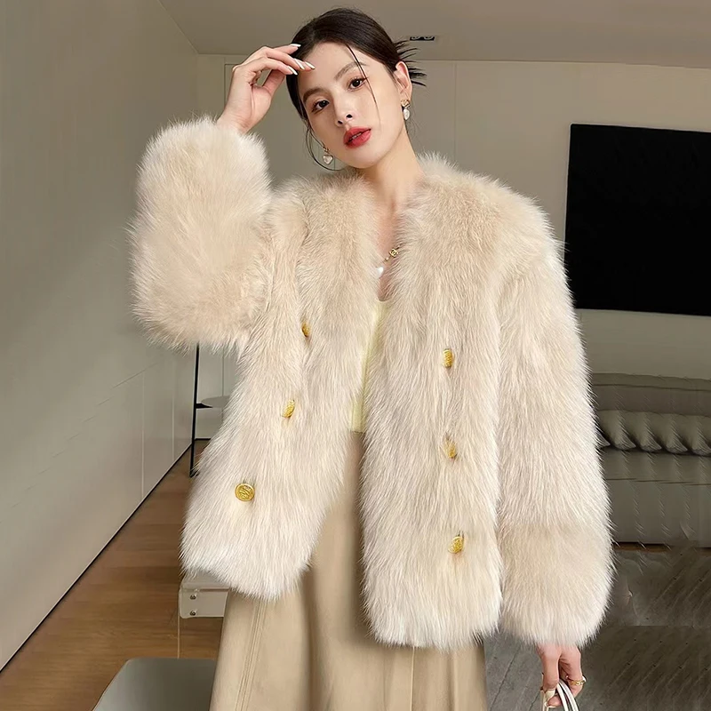 Korean Faux Lamb Wool Coats Womeny2K Streetwear All Match Faux Fur Jackets Woman Winter Thick Warm Casual Plush Coat New