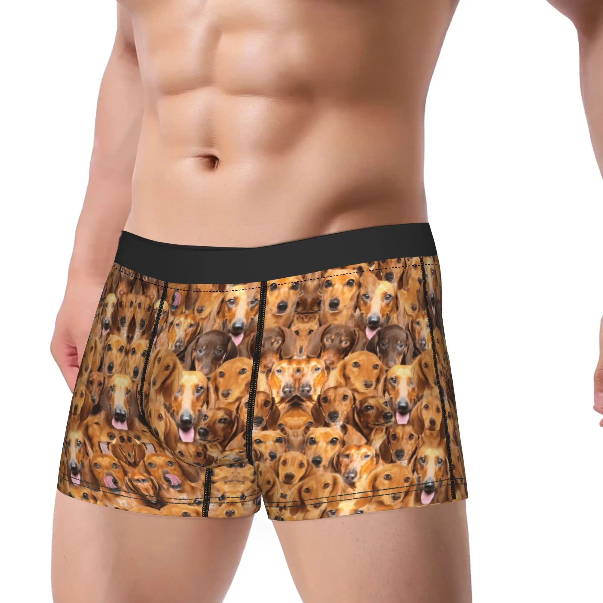 Dachshund Dog Boxer Brief  Underwear Hot Sale Man Sexy Soft Boxer Shorts Pattern Large Size Panties