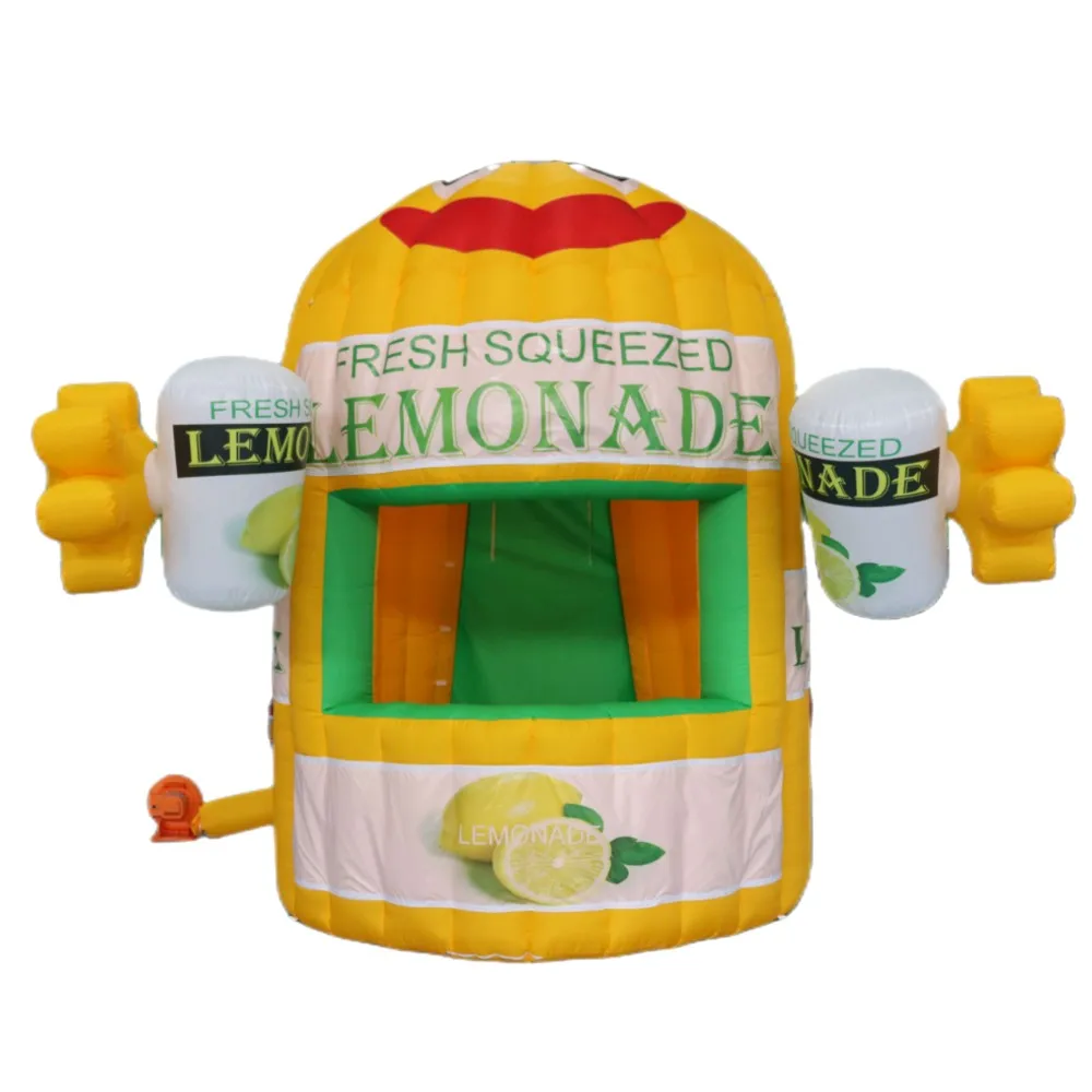 SAYOK 3mH Inflatable Lemonade Stand Inflatable Lemonade Concession Booth Drink Tent for Business Event Advertising Promotion