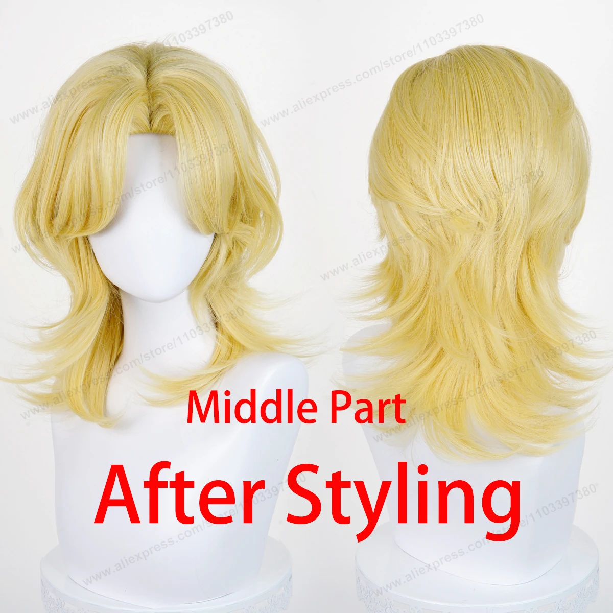 Peruka Cosplay Anime 45cm Uniwersalna z Powiększonym Skalpem, Dowolnym Przedziałkiem, Czarno-Biało-Żółta, Syntetyczne Włosy Odporne na Ciepło dla Kobiet i Mężczyzn