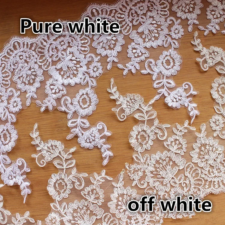 3Meters/lot 10 color Refined Luxury with Continental Car Bone Sequined Lace Wedding Dress Accessories Lace Trim 27cm RS307