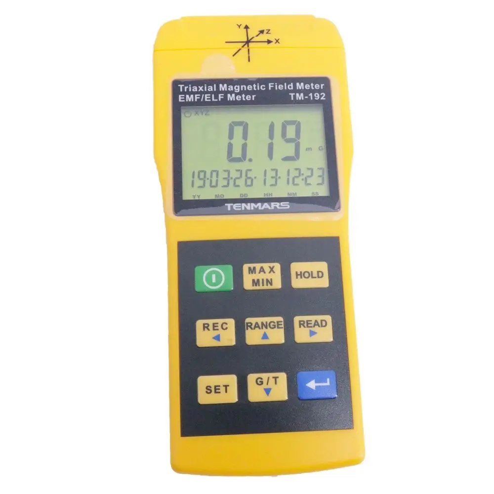 Compteur EMF numérique TM-192 TENMARS 20/200/2000mG compteur de champ magnétique 3 axes 30Hz-2000Hz