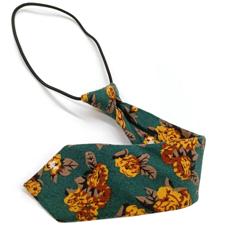 여성용 플로럴 레이지 타이 고무 밴드 넥타이, 여대생 셔츠 유니폼 넥웨어, 한국 스타일 좁은 매듭 프리 작은 넥타이, 6cm