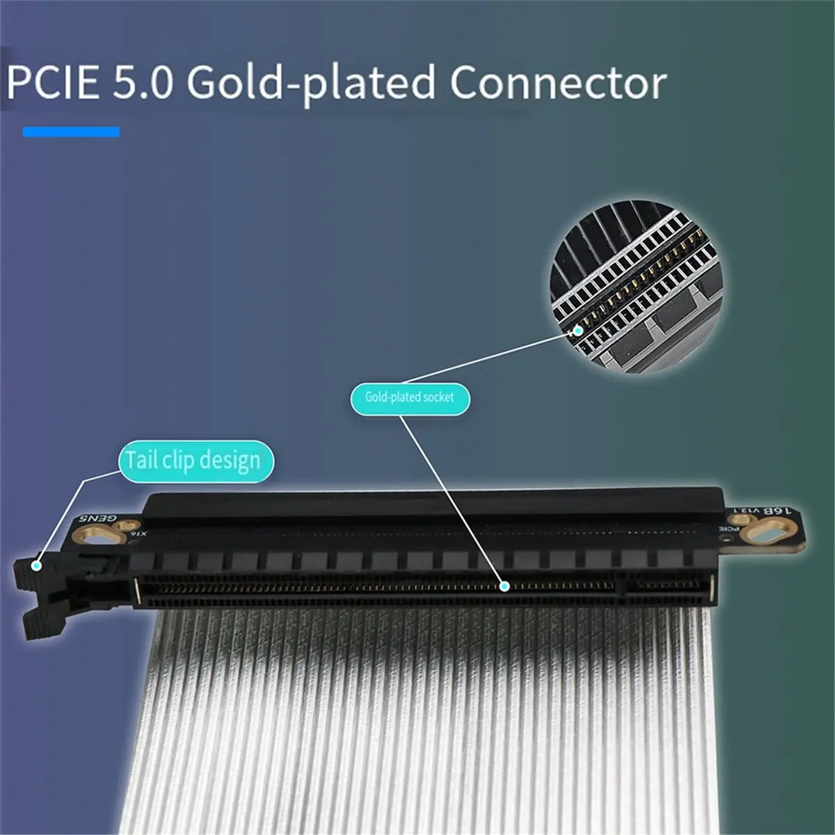 PCIe5.0 X16 Riser Cable GPU Extension Wire GEN5 64GB/S for ITX Chassis Compact Case 5090/4090 RX 7900 XTX 20CM