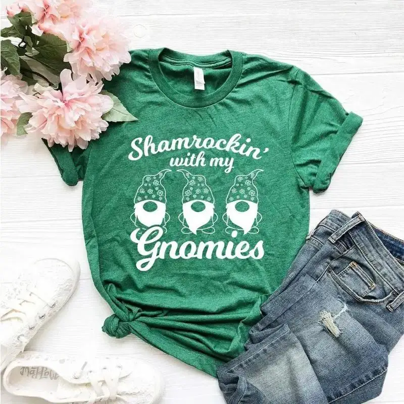 Shamrockin' with my gnomies shirt gnomes st paddys day saint patricks shamrock irish T