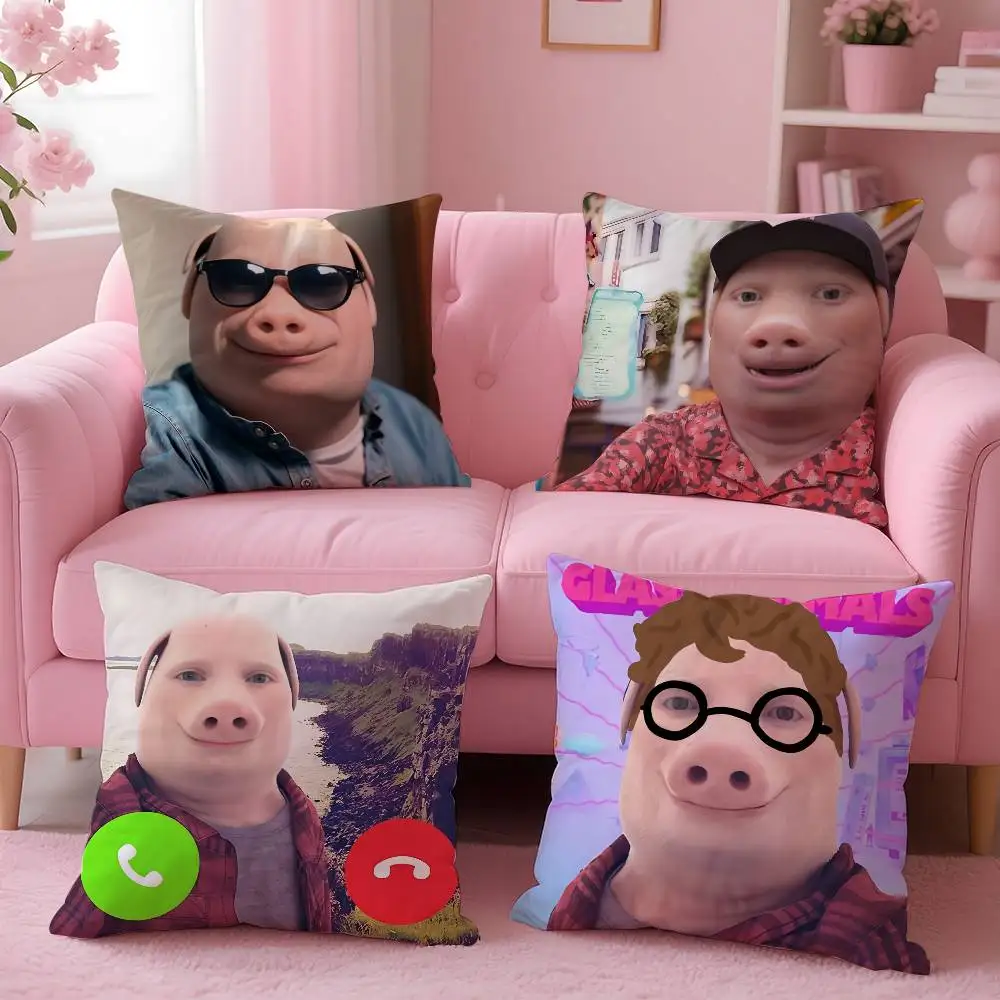 John Pork Is Calling Kissenbezug, Musterdruck, Kissenbezug, Wohnzimmer, Sofa, Kissenbezug, Schlafzimmer, Raumdekoration