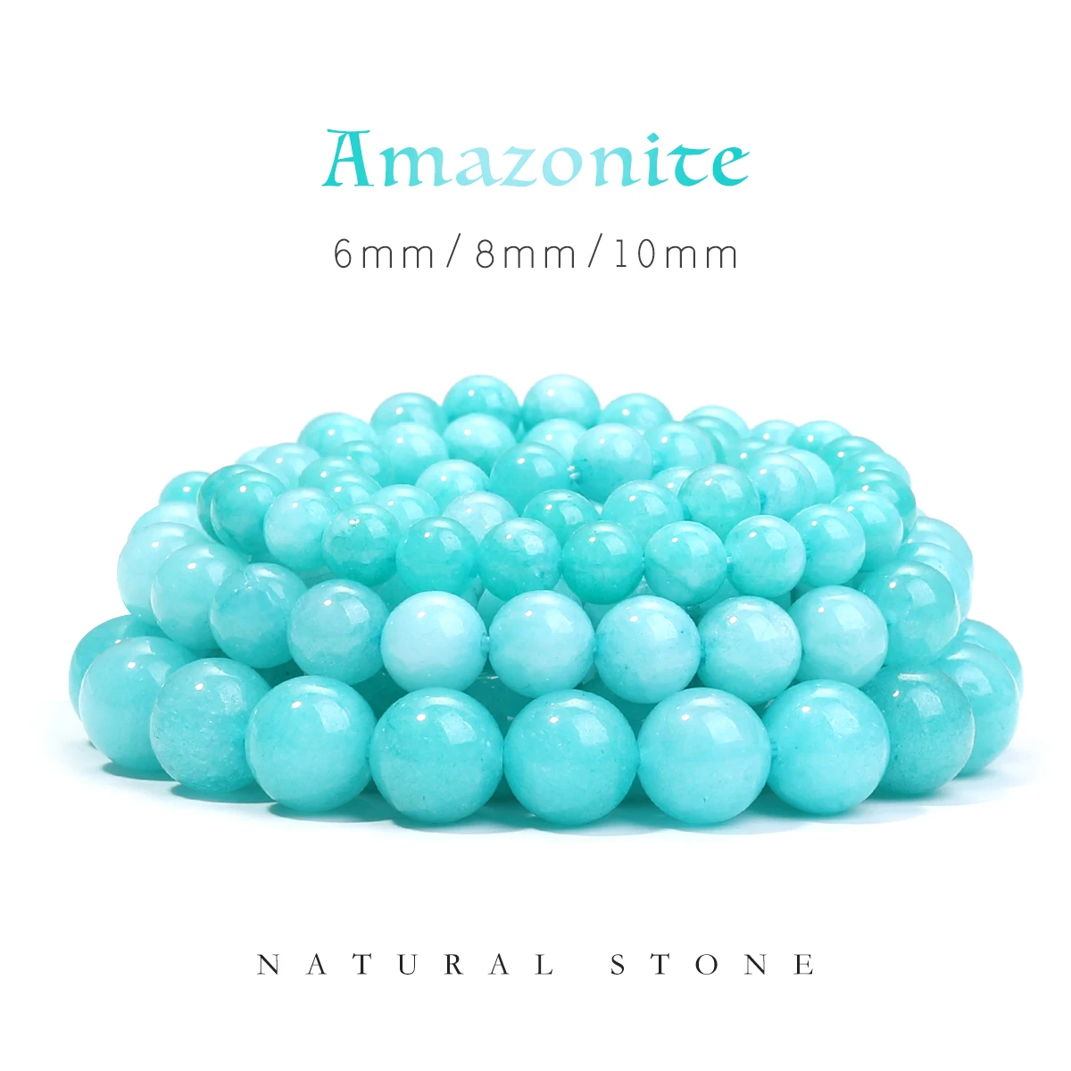 

1 Strand Colored Amazonite 6/8/10mm Round Loose Beads 15' Suitable for Men Women Spiritual Handmade Jewelry Yoga Healing Gifts