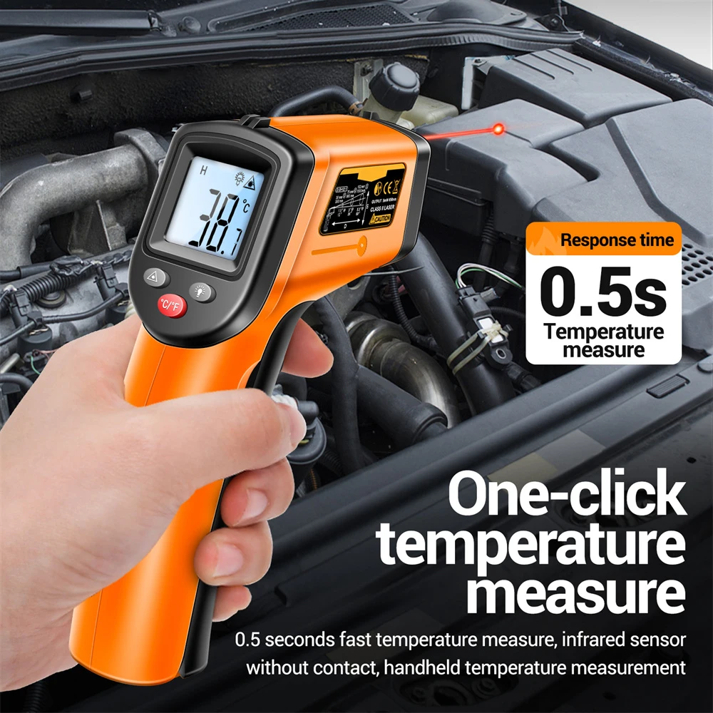 Infrared Handheld Temperature Gun -50~400℃ IR Llaser Sensor Tester Gun Industrial Thermal Imager VA Screen Meter Pyrometer Tool