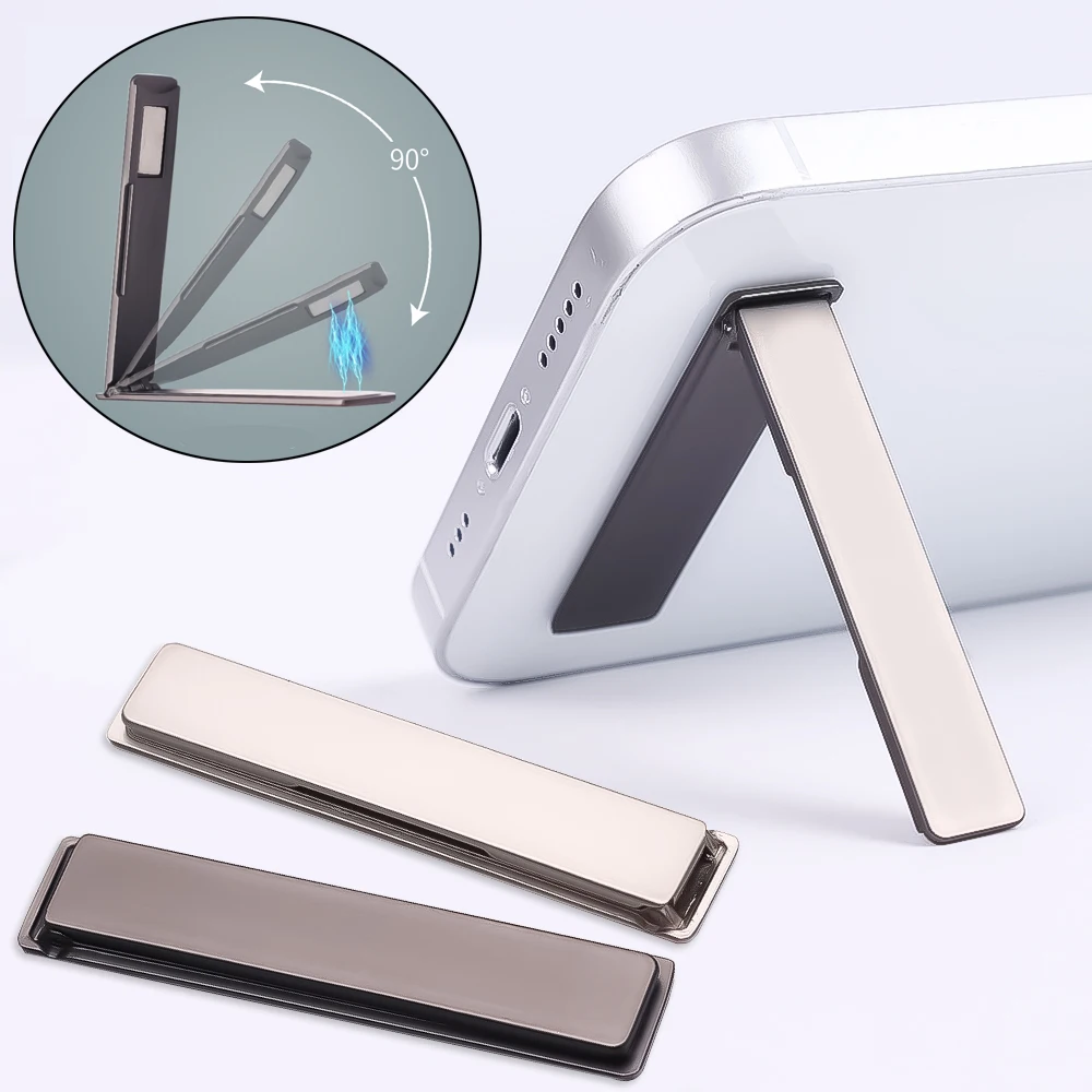 Ultra Thin Foldable Mobile Phone Holder Bracket Magnetic Metal Alloy Desktop Cell Phone Stands Universal Phone Support Kickstand