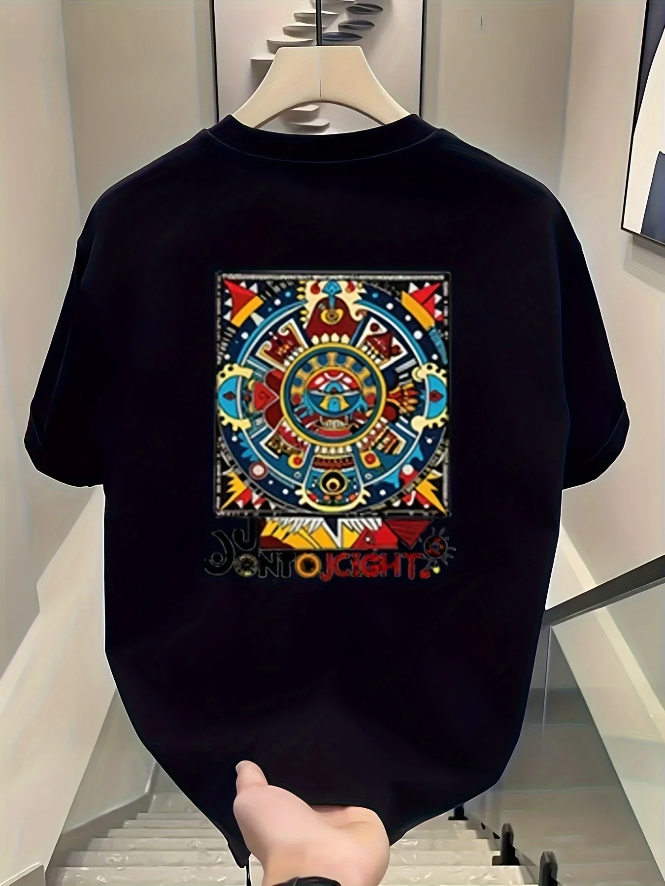 Men's 100% Cotton T-shirt Aztec Sun Stone Graphic Tee Casual Outdoor Daily Streetwear Short Sleeve Tribal Tops