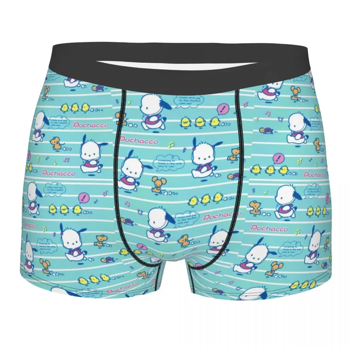 Customized Pochacco Sanrio Cartoon Underwear Men Printed Boxer Shorts Panties Briefs Soft Underpants