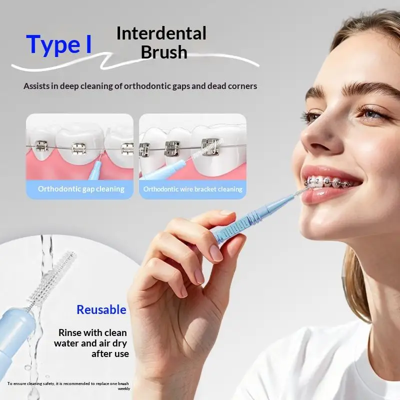 4 Stück Reinigungs-Zahnbürsten für Erwachsene, Interdentalbürsten mit weichen Borsten, konkav geformter kleiner Bürstenkopf für die Mundgesundheit – Detail 7