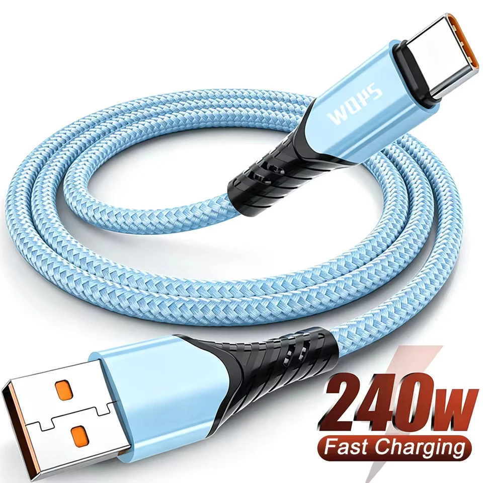 240W USB C Cable Power Wire QC4.0 for MacBook Samsung iPhone 15 16 17 USB C to C PD 48V 5A Fast Charging Phone Quick Charge Cord