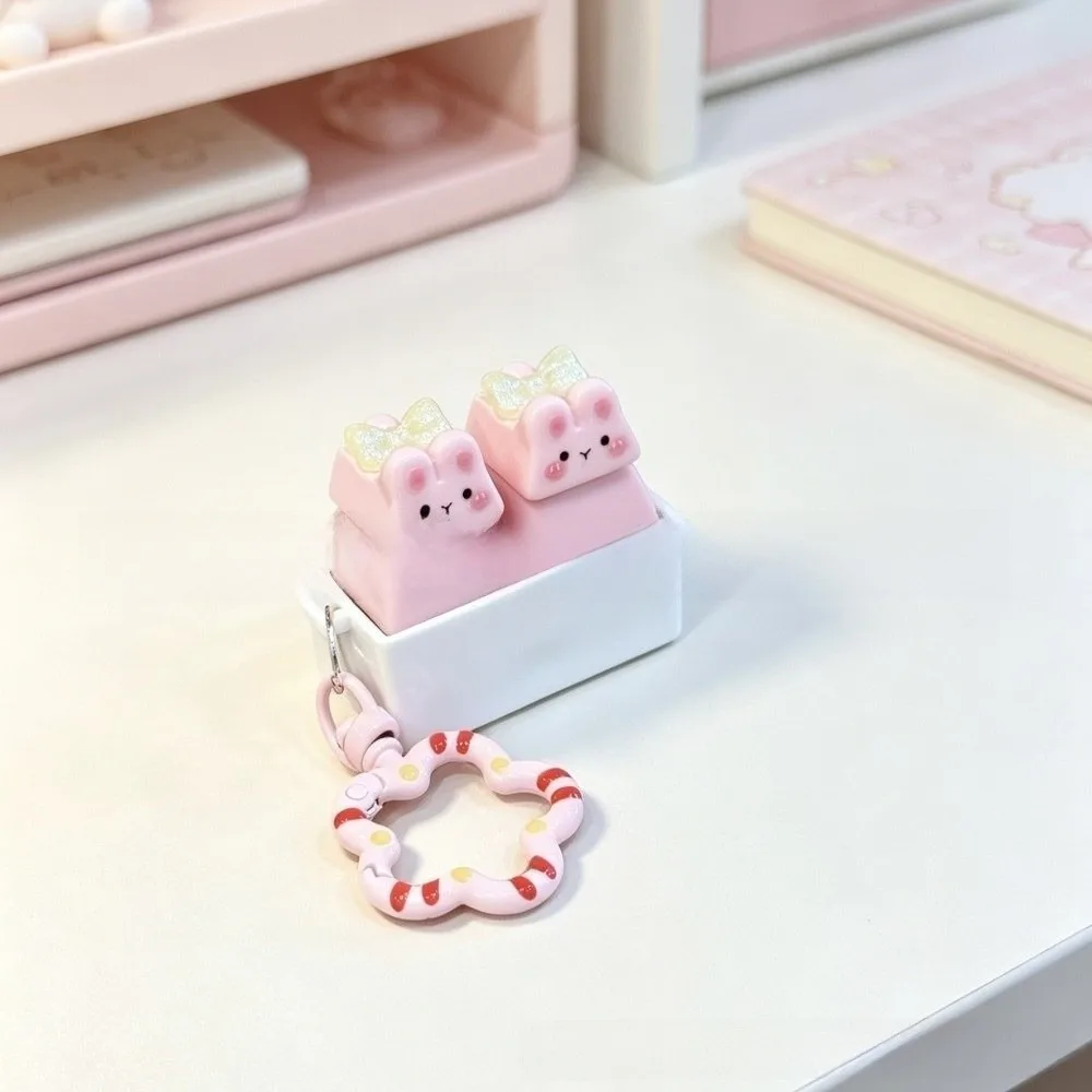 Relaxing Finger Button Anti-stress Pendant Cheese Aninal Keycap Fidget Keychain Pass The Time Stress Relief Clicker Bag Charms