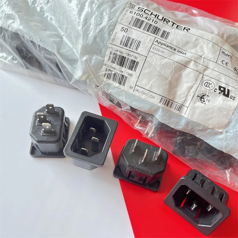 2pcs 6100.4210 Imported SCHURTER product socket 6100-42 10A AC socket, genuine