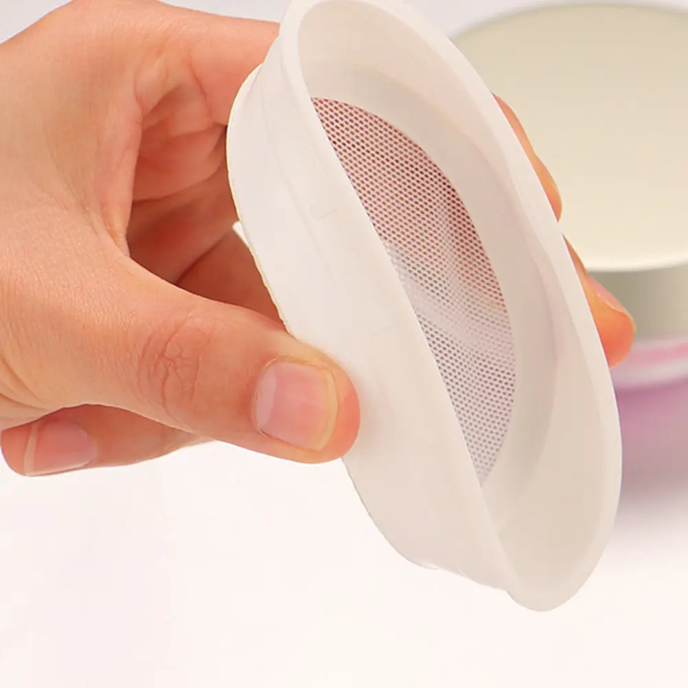 Portable Loose Powder Box Double Layer Mesh Interlayer Design Travel Makeup Powder Container Leak Proof Case Puff