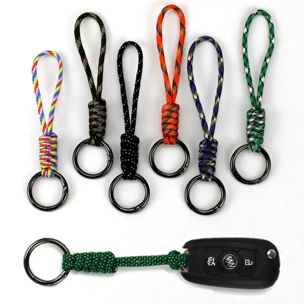 High Quality 45cm/14cm Paracord Keychain Lanyard 20 Styles Round Buckle High Strength Lanyard Outdoor Tool