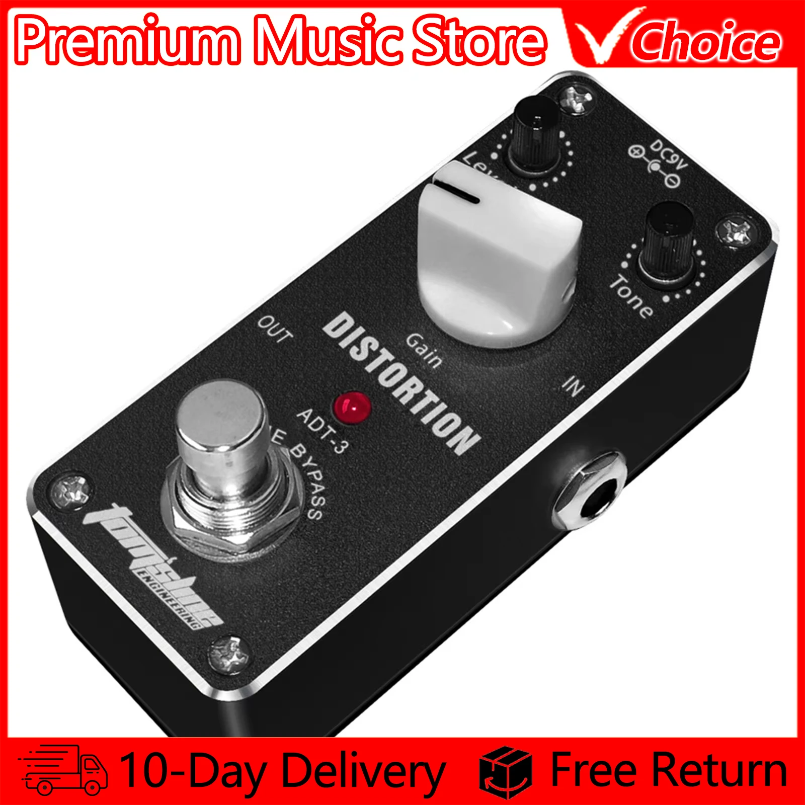 AROMA Guitar Pedal ADT-3 Distortion Simulation Effect Aluminum Alloy Housing True Bypass Electric Guitar Parts & Accessories