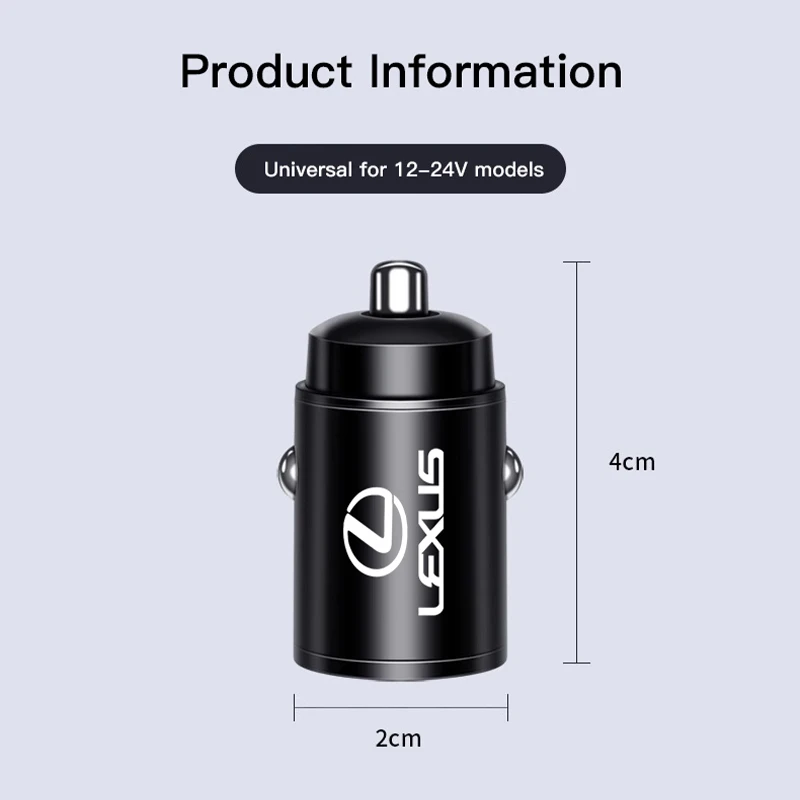 100W Mini Car Charger - Suitable for Lexus RX330 IS250 Ct200h ES300h RX350 IS300h NX300h RX400h ES350 GS300 UX GX470 LX570 GS NX