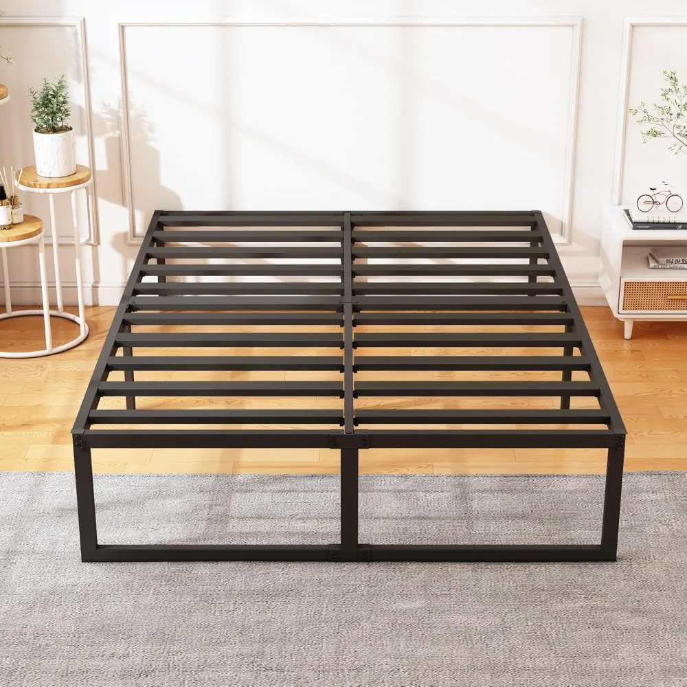 

18 Inch Queen Bed Frame, No Box Spring Needed, Heavy Duty Metal Platform Queen Size Bed Frame