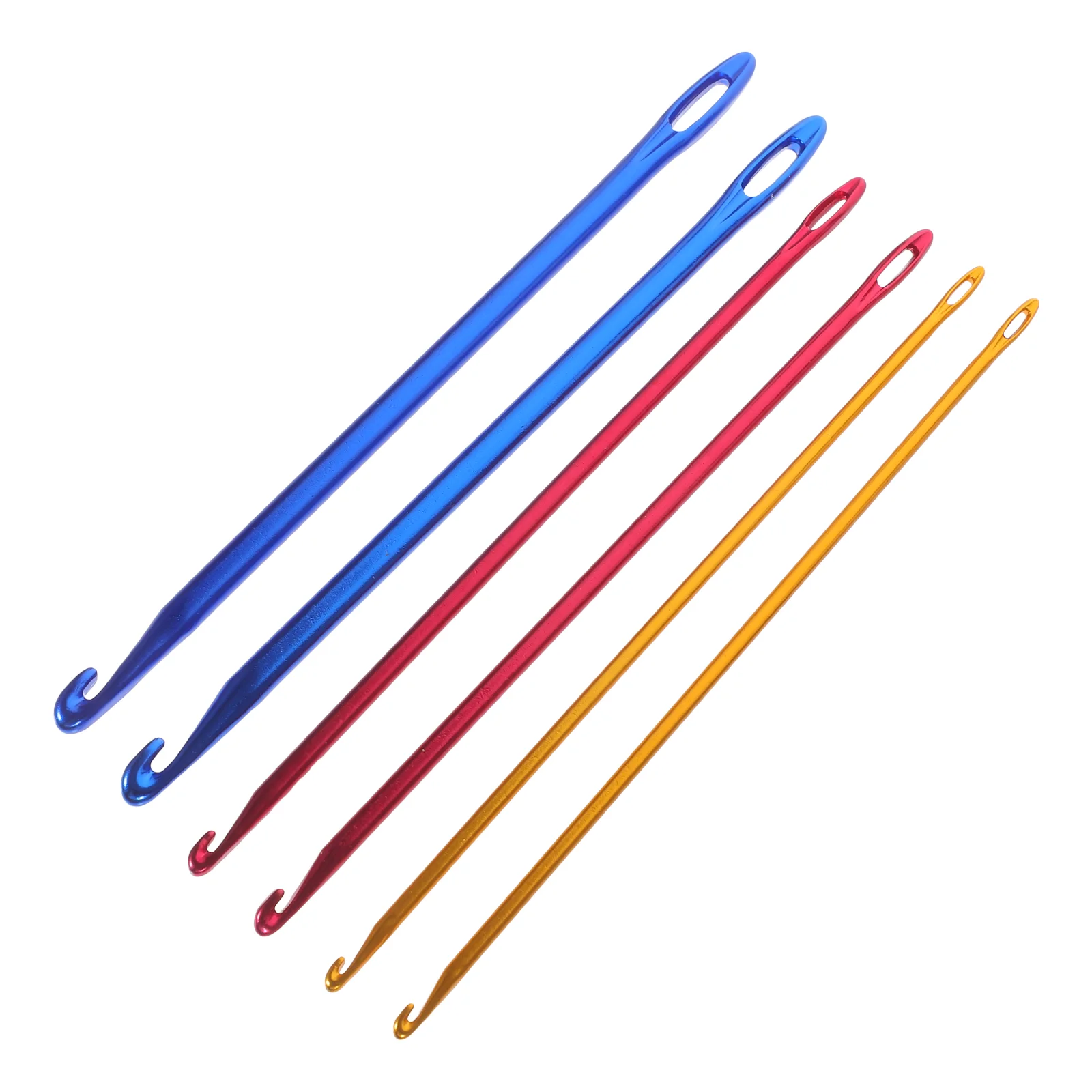 6 Pcs Sewing Needles Large Hole Knitting Hooks Stainless Steel Tools Crochet with