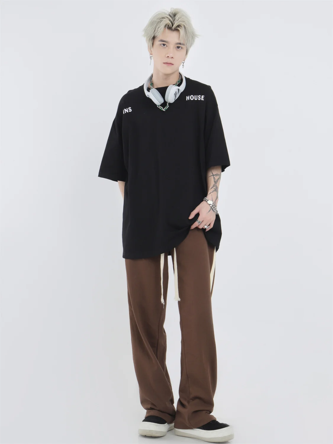 Parallel Striped Casual National Trend Couple Hip-hop Classic Versatile Straight Sports Men American Sports Pants