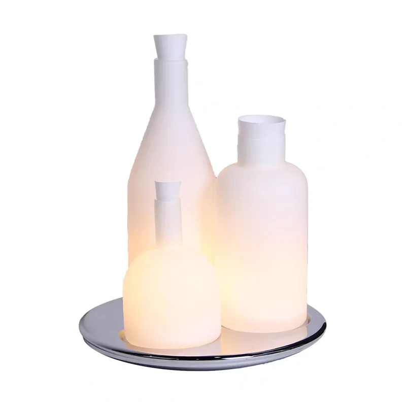 123 ثلاثة زجاجات مصباح طاولة طبق الأصل ITRE Guido Rosati Bacco واضح الحليب الأبيض الزجاج ضوء موضة السرير أريكة الجانب فندق