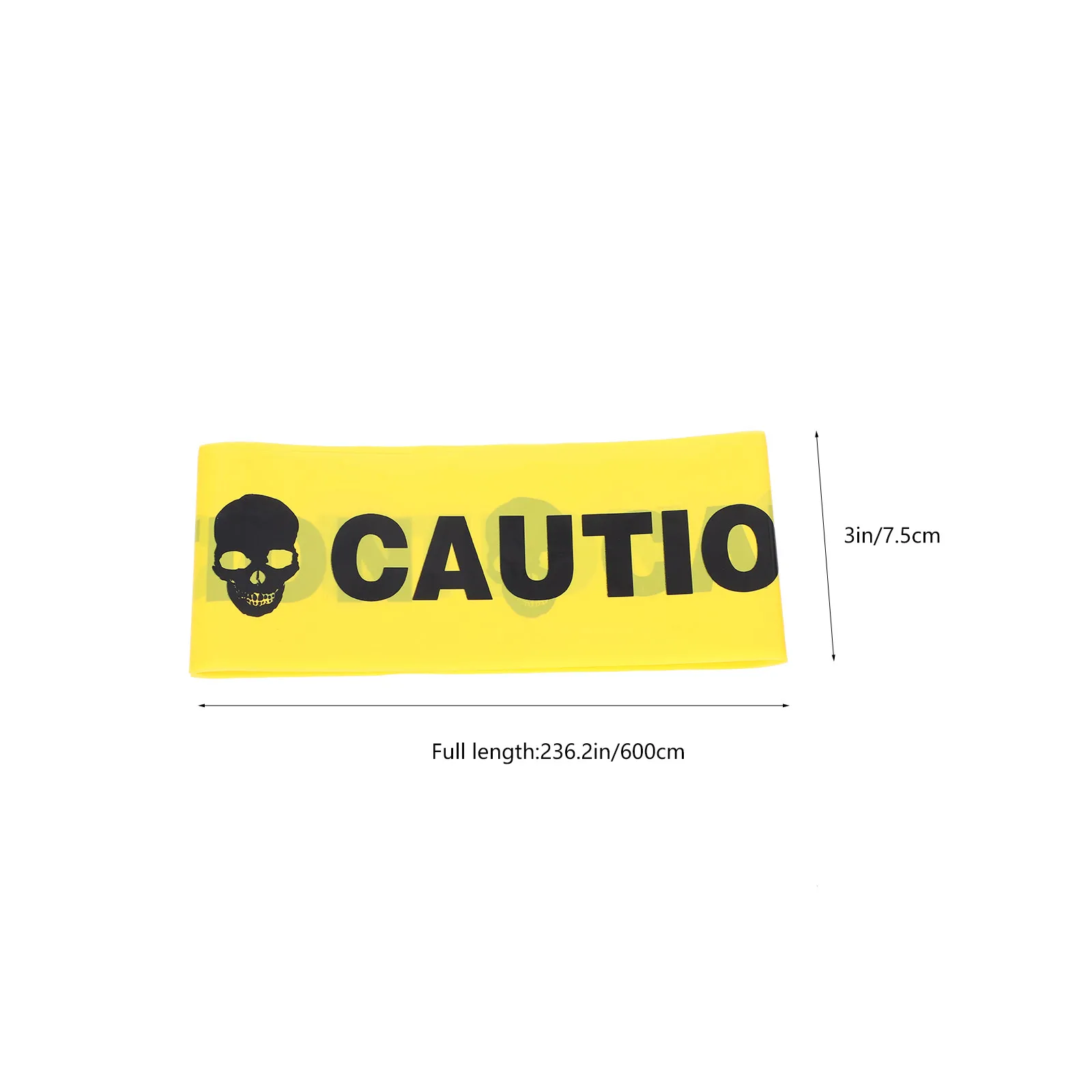 2Pcs Safety Warning Tape Yellow Caution Orange Skull Pattern Halloween Cordon Isolation Tape Weatherproof Construction Hazard