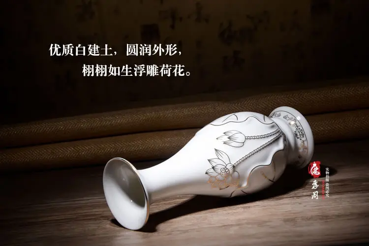 Wholesale Buddhist supplies # Buddhism Temple FENG SHUI ceremony Guanyin Lotus White porcelain water bottle --