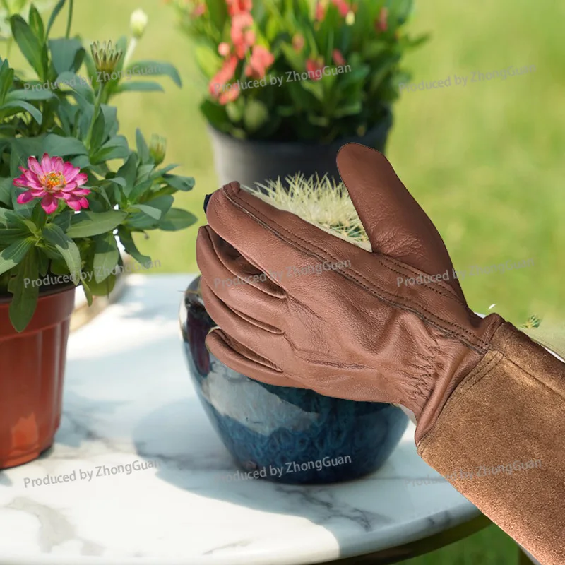 Sheepskin GardeningGarden Gloves Long Cowhide Labor Insurance Stab-proof and Cut-proof Long Beekeeping Argon Arc Welding Gloves