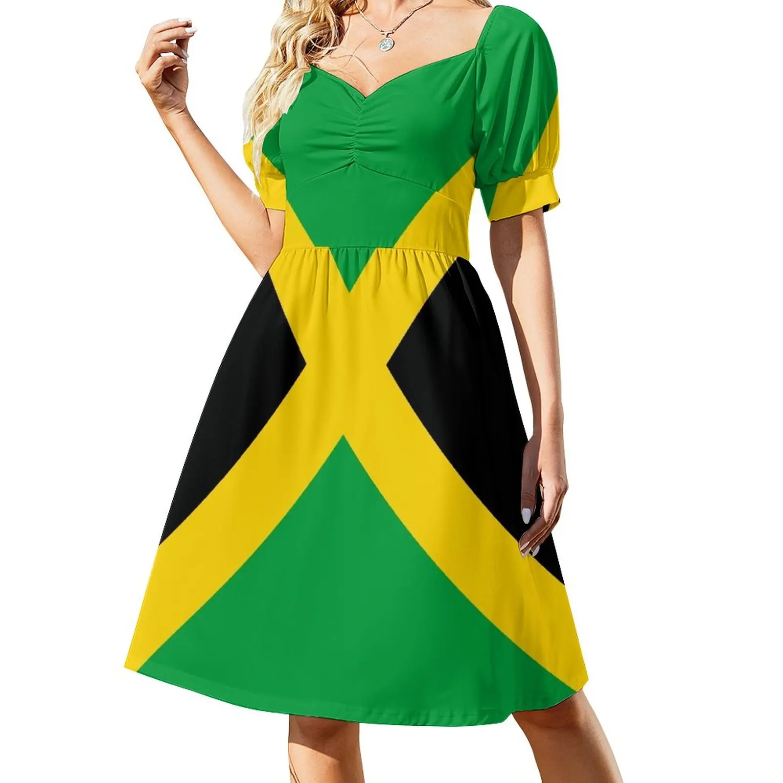 

Jamaican Flag Sleeveless Dress Female dress birthday dress