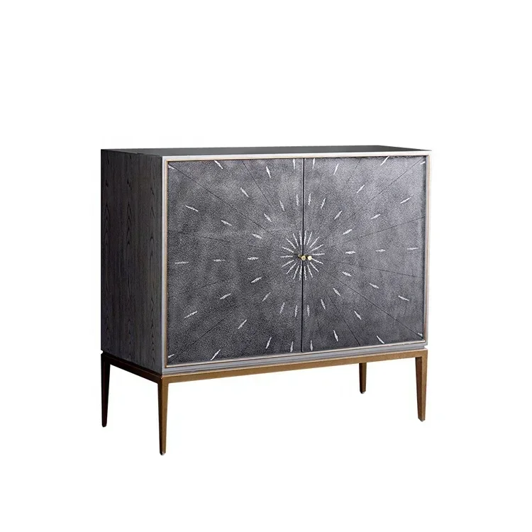 

Classic Solid wood side cabinet design living room 2 doors side cabinet for apartment