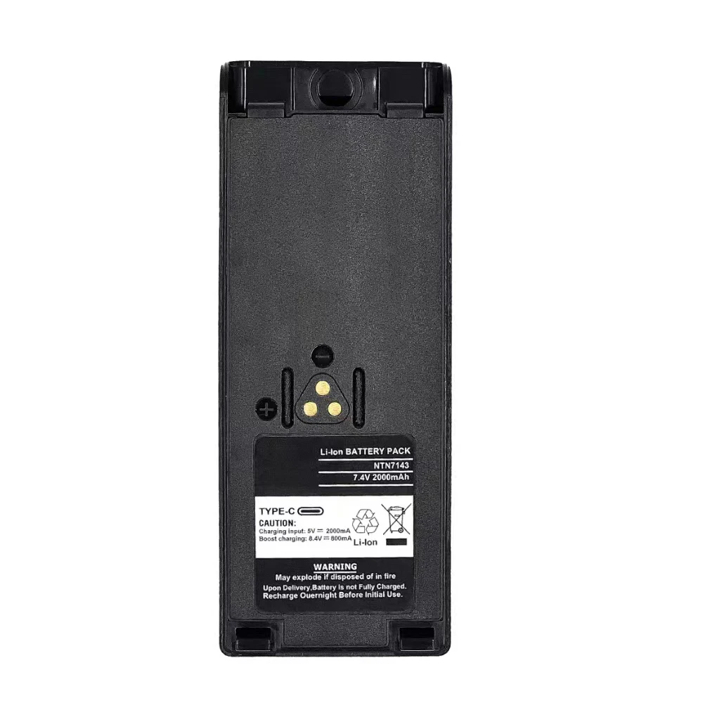 Batería de iones de litio NTN7143 de 2000mAh, soporte mejorado, carga tipo C para Walkie Talkie MTX838 GP1200 HT1000 MT2000 MTS2000 MTZ2000