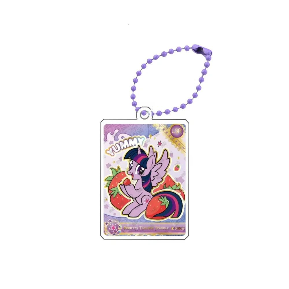 Kayou My Little Pony Key Chain Friendship Forever Cards Rainbow Pack Ultra Rare Card Anime Collectible Cards Princess Key Chain