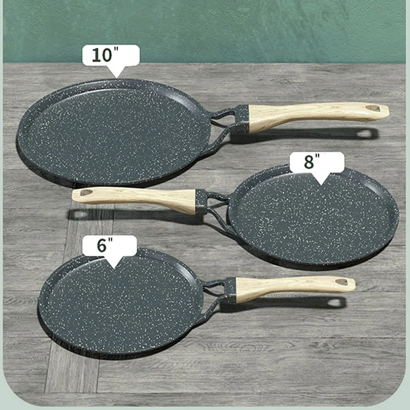 

Stone Frying Pan Non-Stick Cast Iron Pancake Pan For Gas Stove Induction Cooker Kitchen Cookware 24Cm