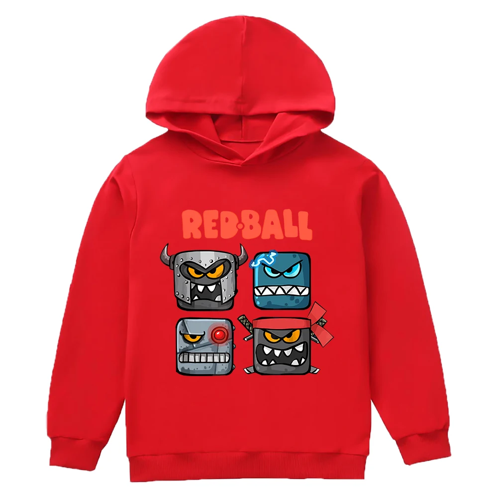 Hot Sale Kids Sweatshirts Red Ball 4 Print Cartoon Children Hoodies Fashion Baby Pullover Casual Outwear Tops Girls Boys Clothes