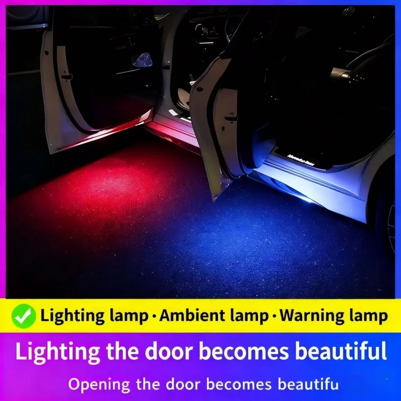 2pcs LED Seven-color Car Door Light Welcome Lamp for Honda Accord CR-Z Crosstour Spirior Elysion Odyssey Vehicle Warning Lights