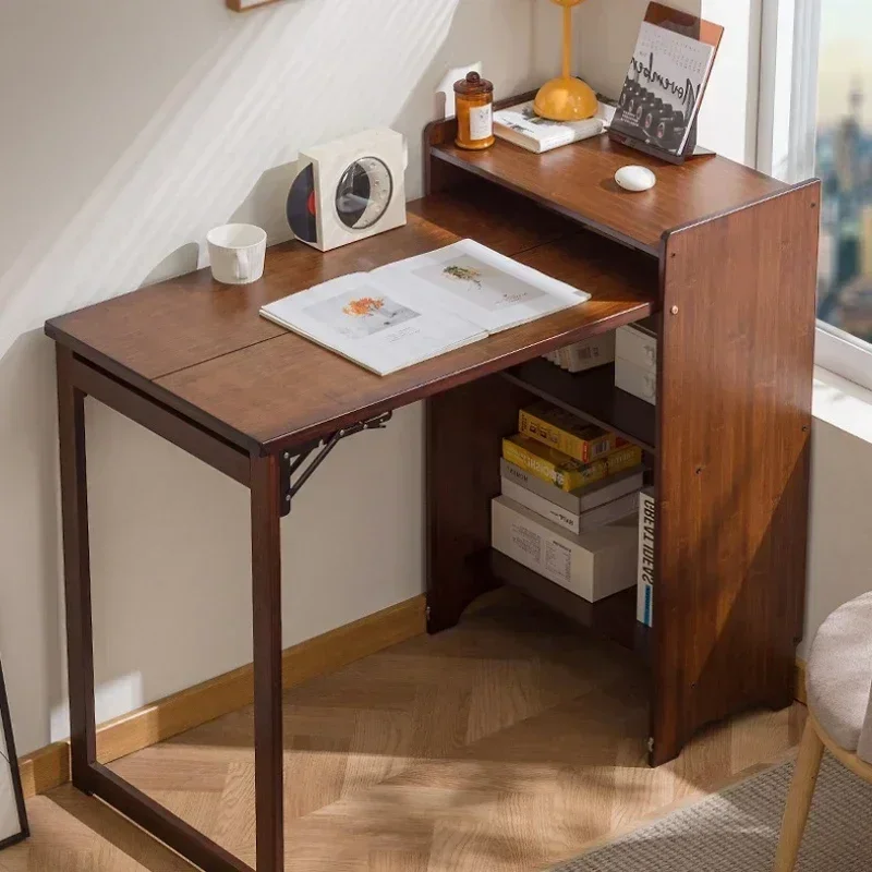 Solid wood folding desk student household computer desk bedroom small apartment bedside study small table simple desk