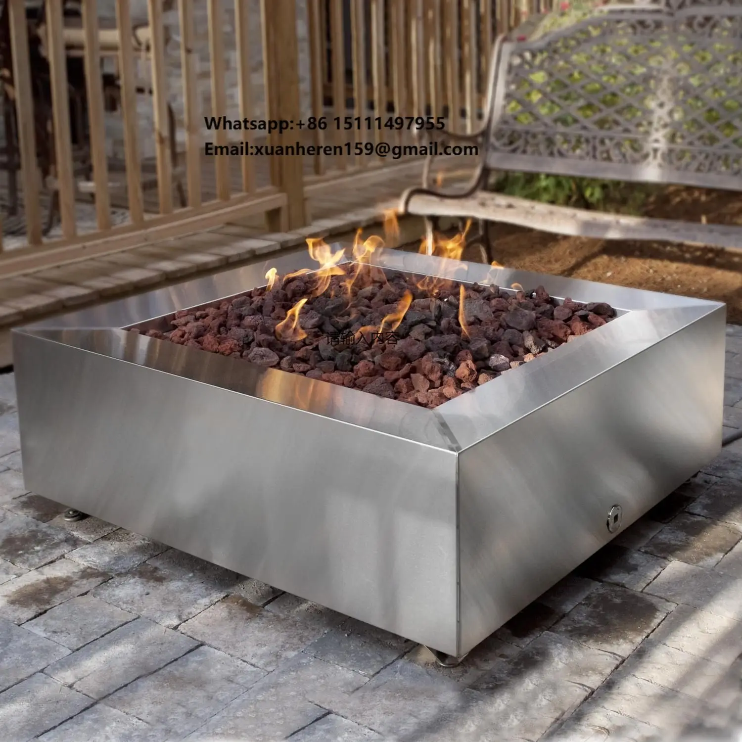 Steel Gas Fireplace Fire Pits Outdoor Stainless Steel Natural Gas Fire Pit