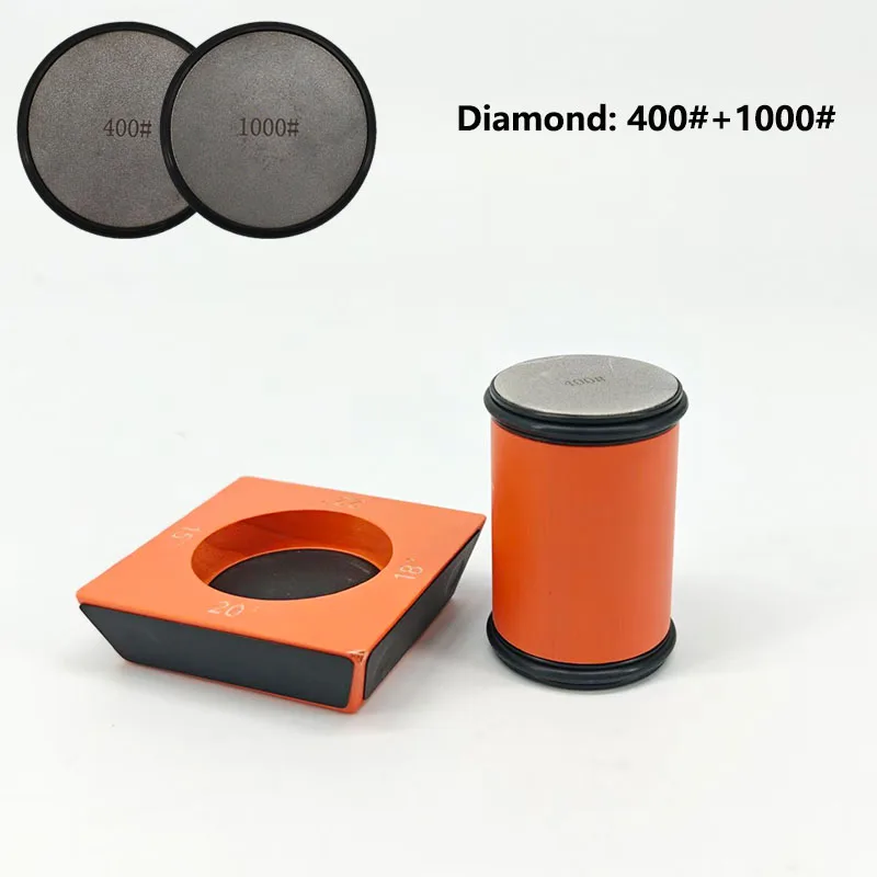 Rollende messenslijper Magnetische meshouder Diamantslijpsteenset met 15 en 20 graden hoekrol Keukenaccessoire