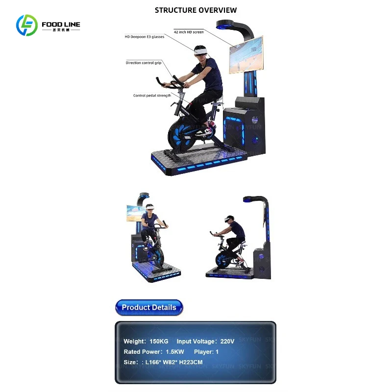 FL VR Bike Simulator 9D Motion Game Interactive Fitness Cycling with 200kg Load for Indoor Outdoor Home School