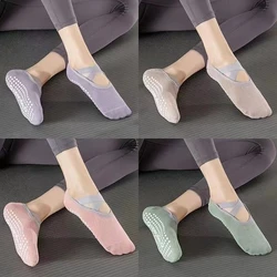 Professional Silicone Anti-Slip Yoga Socks for Women, Backless, Breathable Bandage, Dance Sports Socks, Ballet, Pilates, 1Pair