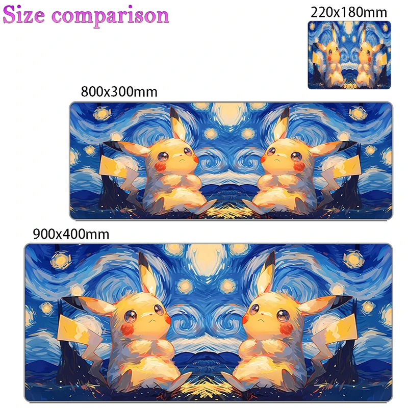 Mouse pad pokemon pikachu gengar tapete acessórios de jogos gabinete gamer computador mesa tapete grande xxl teclado tablet mousepad