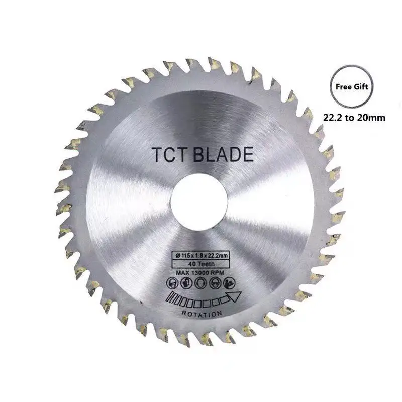 Diameter 115mm 40 Teeth TCT Circular Saw Blade Angle Grinder Disc Carbide Tipped Wood Cutter Cutting