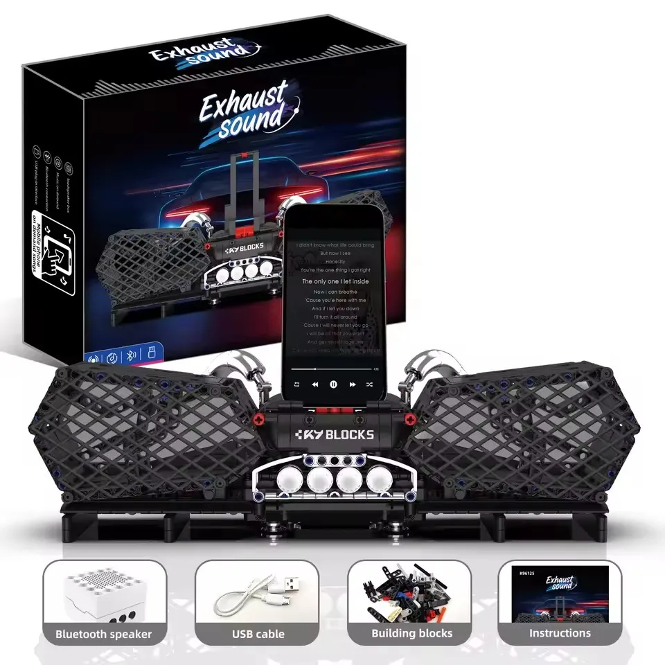 Creative Music Bluetooth Electric Guitar Band Speak Building Blocks Phone Connect Construction Toys Gift For Kids Children