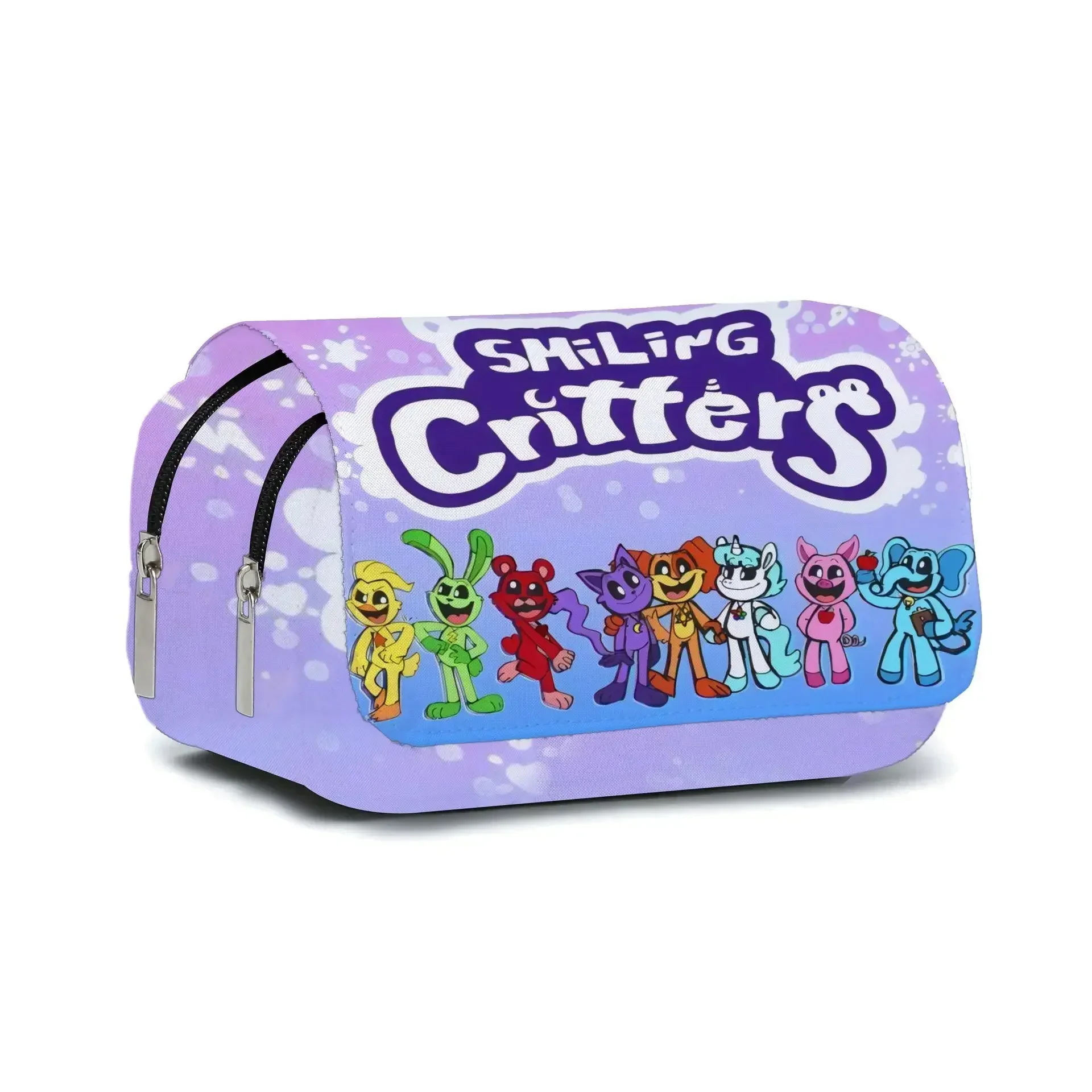 Smiling Critters Smiling Animal Big Mouth Purple Cat Primary School Student Pencil Bag Cross-border Goods Game Stationery Box