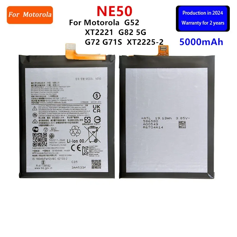 

100% Original NE50 5000mAh Battery For Motorola G52 XT2221/ G82 5G/G72 G71S/XT2225-2 Phone Batteries